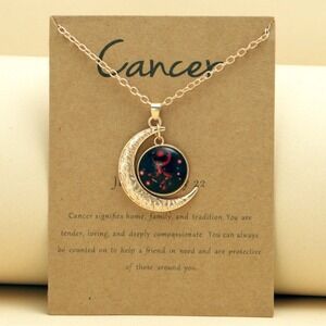 Cancer Zodiac Gemstone Necklace